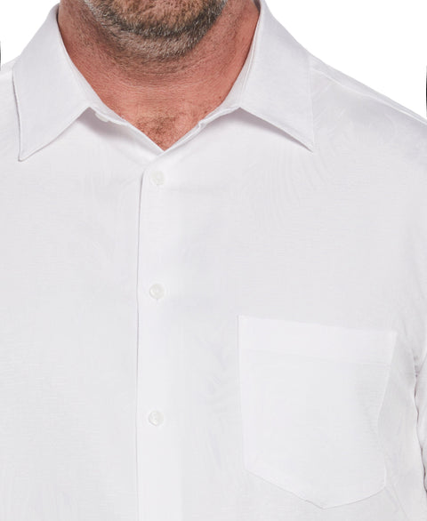 Big & Tall Two-Tone One Pocket Floral Print Shirt (Brilliant White) 