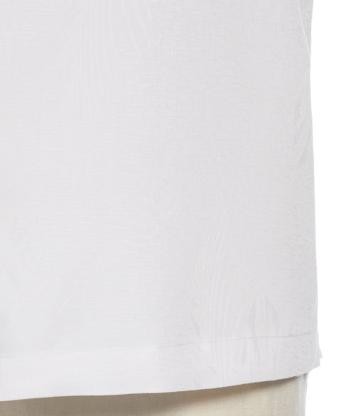 Big & Tall Two-Tone One Pocket Floral Print Shirt (Brilliant White) 