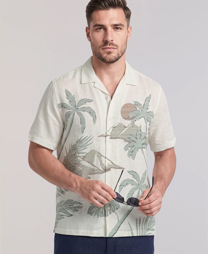 SS V/SLUB SCENIC PRINT (Egret) 
