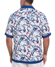 Big & Tall Watercolor Leaf Print Textured Shirt (Brilliant White) 