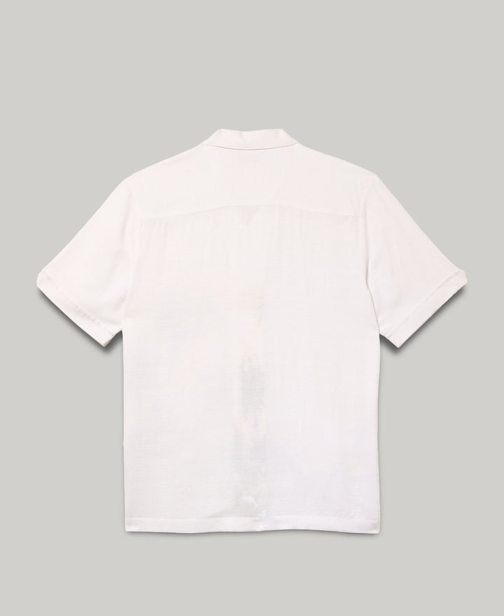 Border Palm Print Shirt (Brilliant White) 