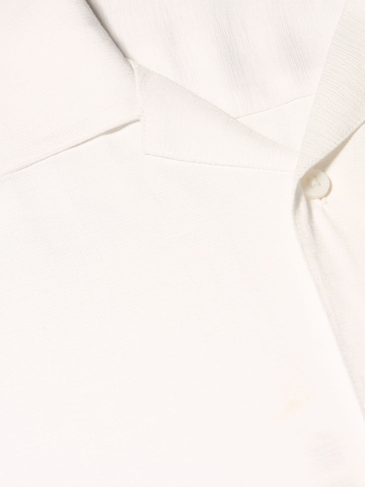 Border Palm Print Shirt (Brilliant White) 