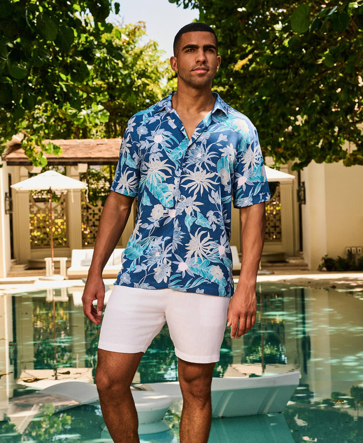 Botanical Print Shirt-Casual Shirts-Cubavera