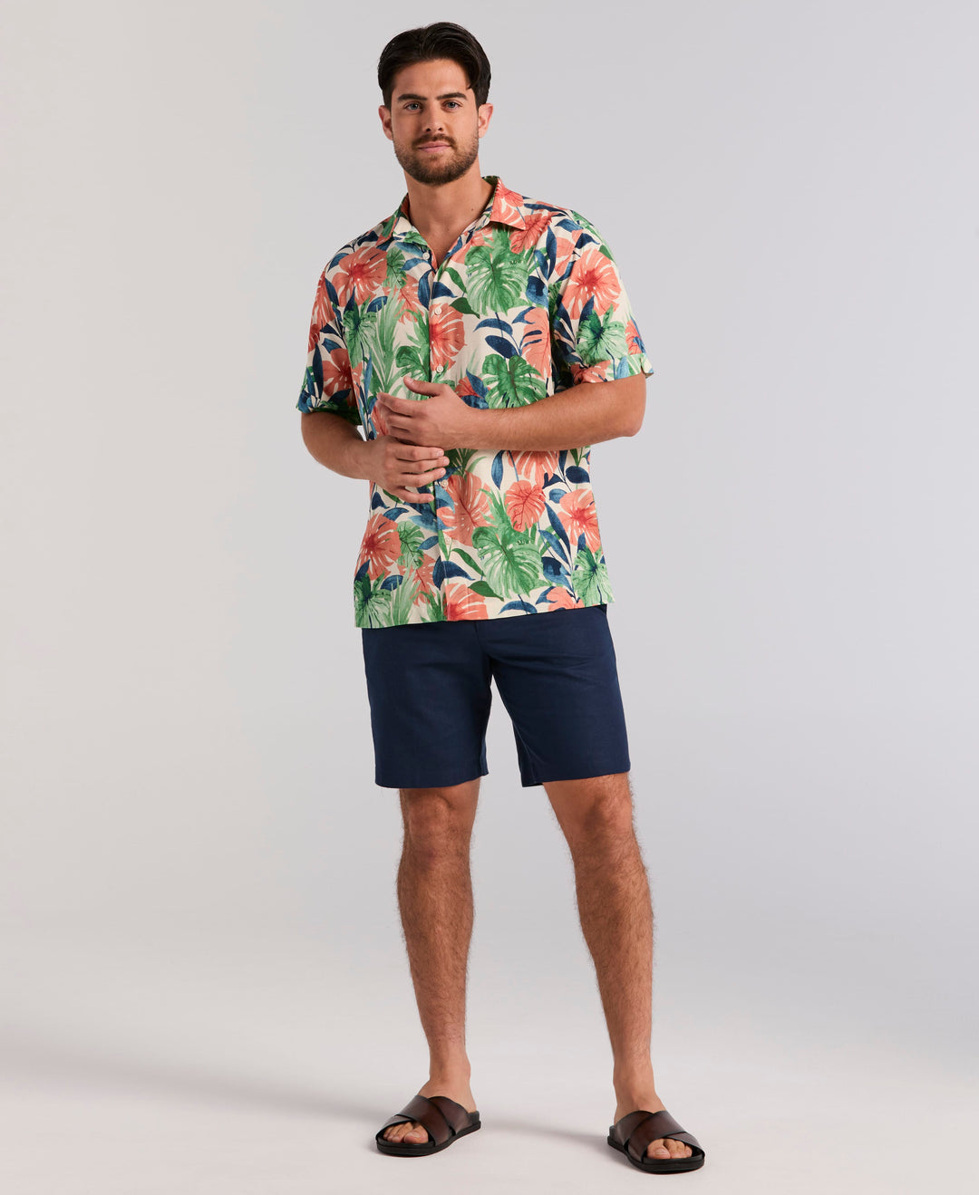 Botanical Print Shirt (Whitecap Gray) 