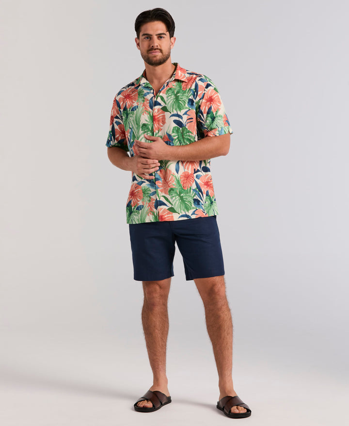 Botanical Print Shirt (Whitecap Gray) 