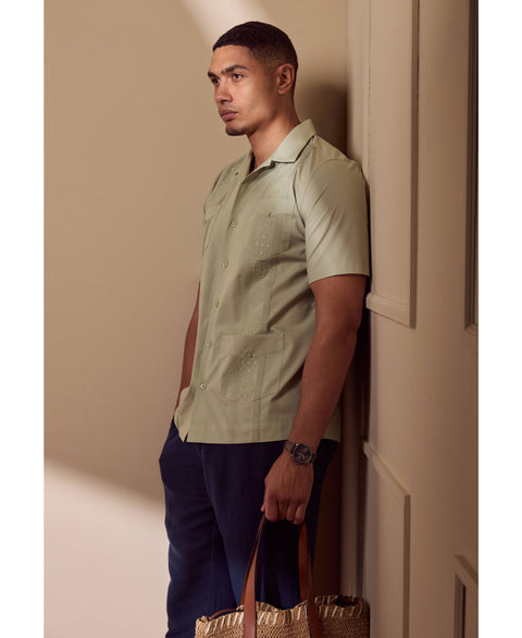 Authentic Embroidered Guayabera Shirt-Guayaberas-Cubavera