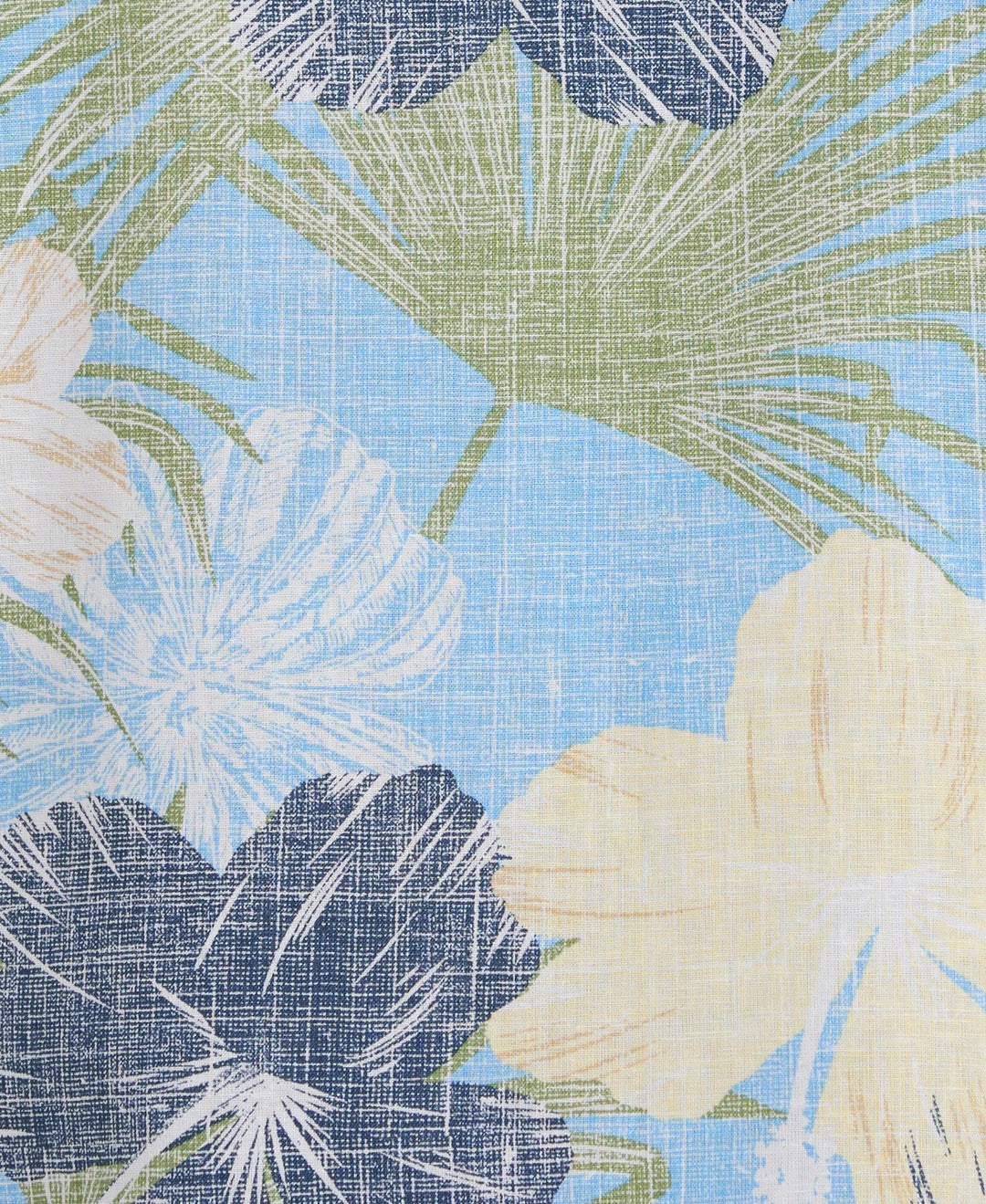 Linen Blend Tropical Print Shirt (Little Boy Blue) 