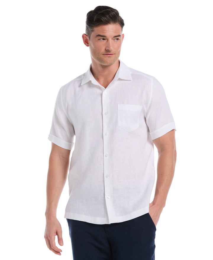 Linen 1 Pocket Shirt (Bright White) 