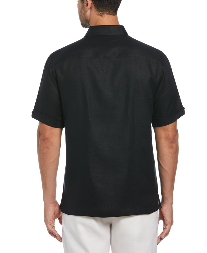Linen 1 Pocket Shirt (Jet Black) 