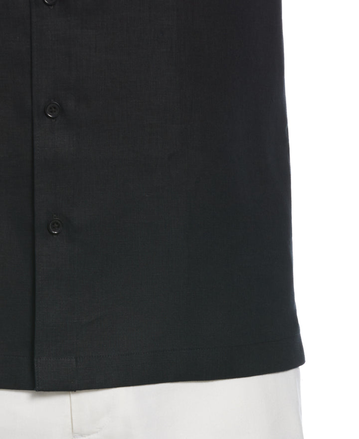 Linen 1 Pocket Shirt (Jet Black) 