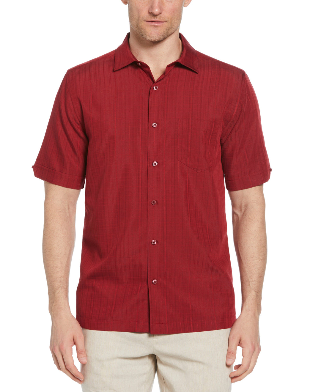 Textured One Pocket Shirt (Biking Red) 