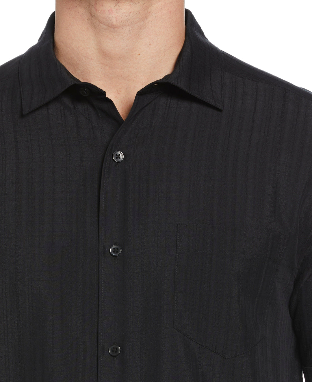 Textured One Pocket Shirt (Jet Black) 