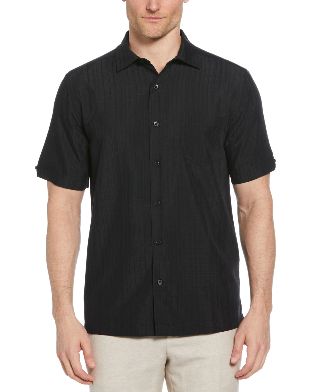 Textured One Pocket Shirt (Jet Black) 