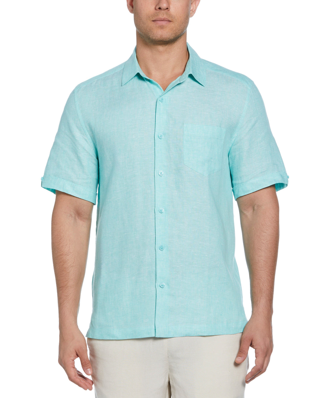 Linen Short Sleeve Shirt (Cascade) 