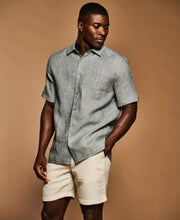 Classic Two-Tone Linen Shirt-Casual Shirts-Cubavera