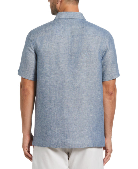 Linen Cross Dye Shirt (Ensign Blue) 