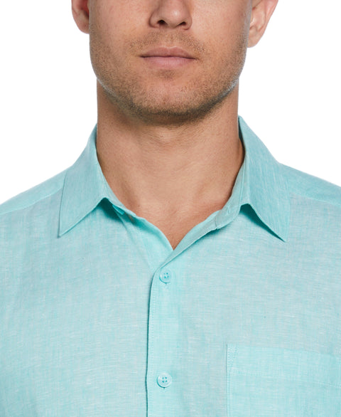 Classic Two-Tone Linen Shirt (Cascade) 