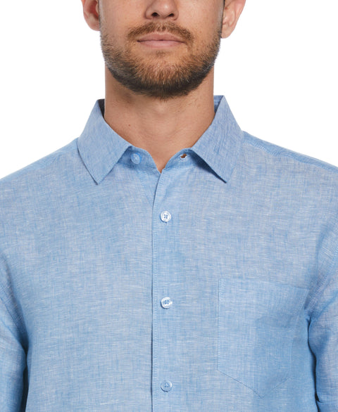 Linen Cross Dye Shirt (Parisian Blue) 