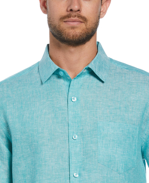 Linen Cross Dye Shirt (Baltic) 