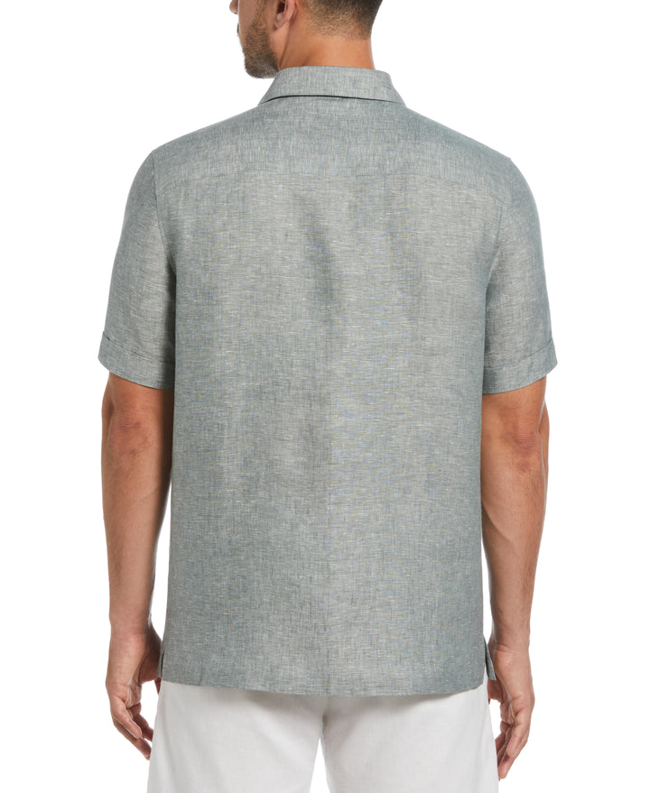 Linen Short Sleeve Shirt (Balsam Green) 