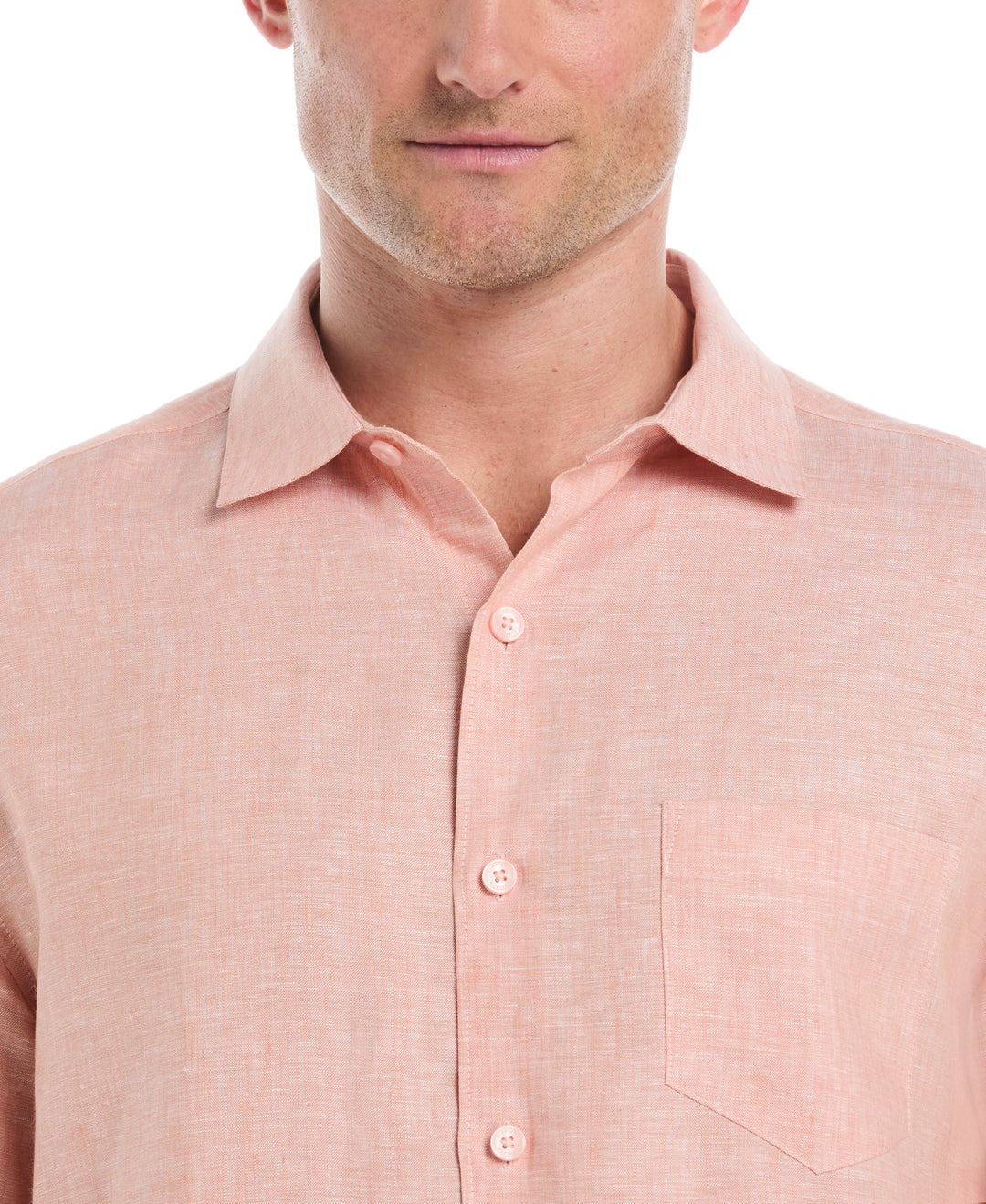 Linen Short Sleeve Shirt (Dusty Coral) 