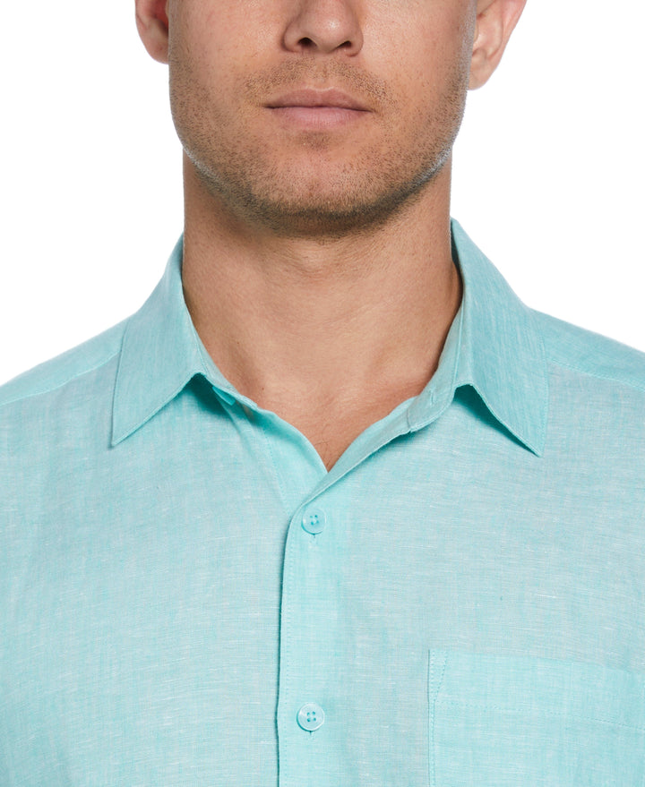 Linen Short Sleeve Shirt (Cascade) 