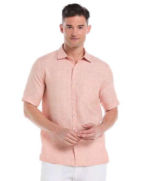 Classic Two-Tone Linen Shirt-Casual Shirts-Cubavera