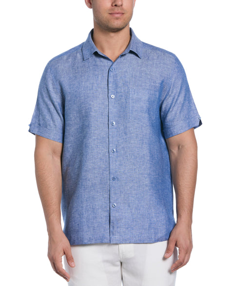 Classic Two-Tone Linen Shirt (True Blue) 