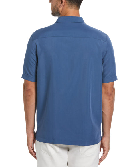 Color Block Embroidery Shirt (Ensign Blue) 