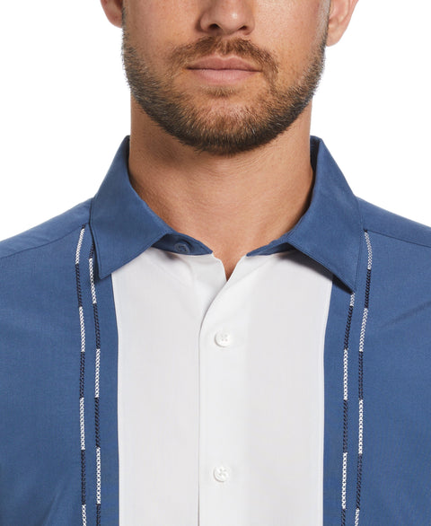 Color Block Embroidery Shirt (Ensign Blue) 