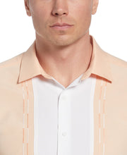 Color Block Embroidery Shirt (Peach Nougat) 