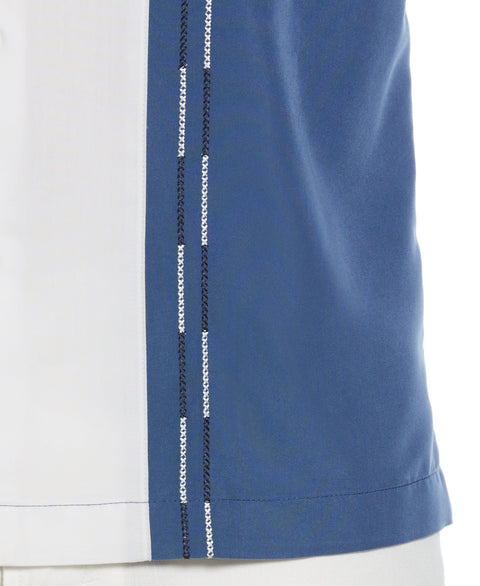 Color Block Embroidery Shirt (Ensign Blue) 