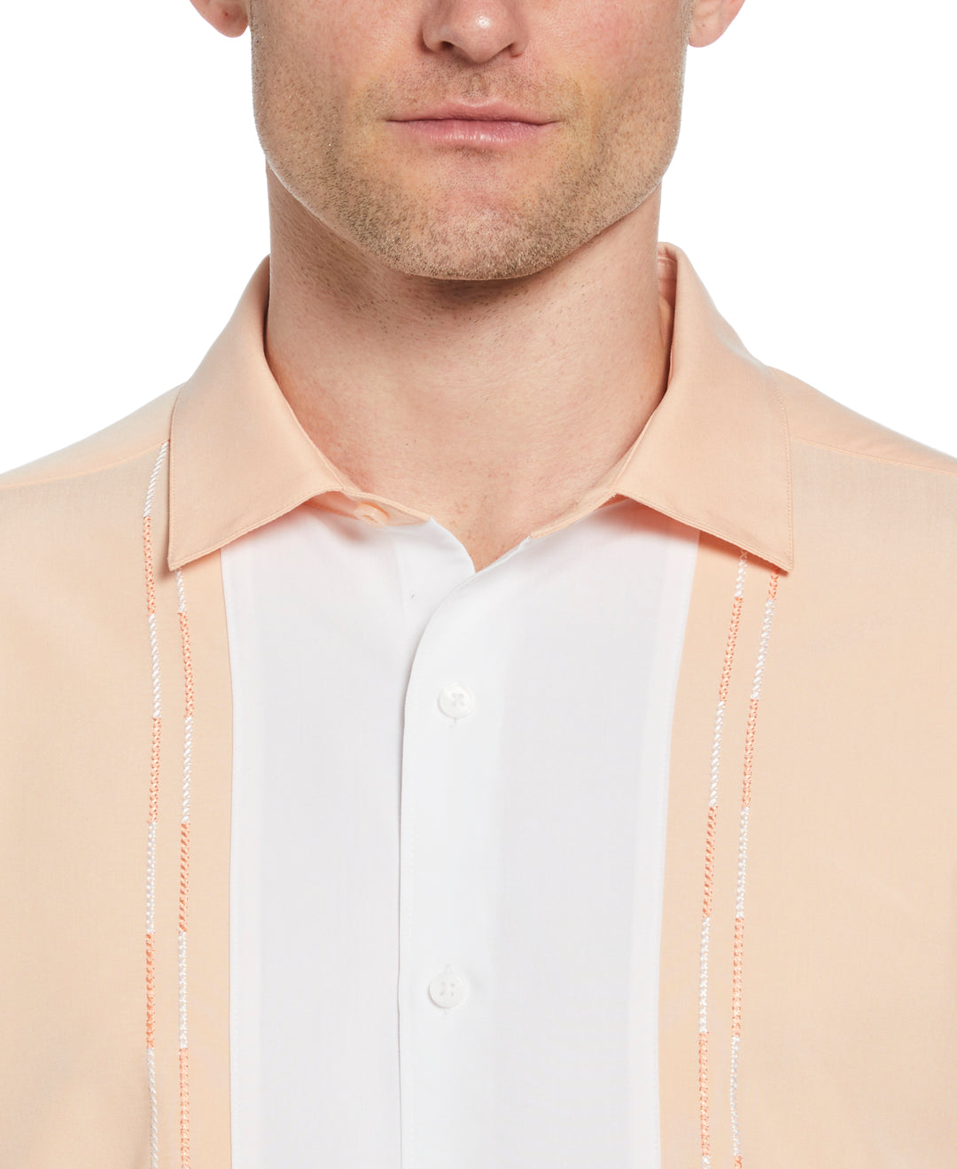 Color Block Print Shirt (Peach Nougat) 