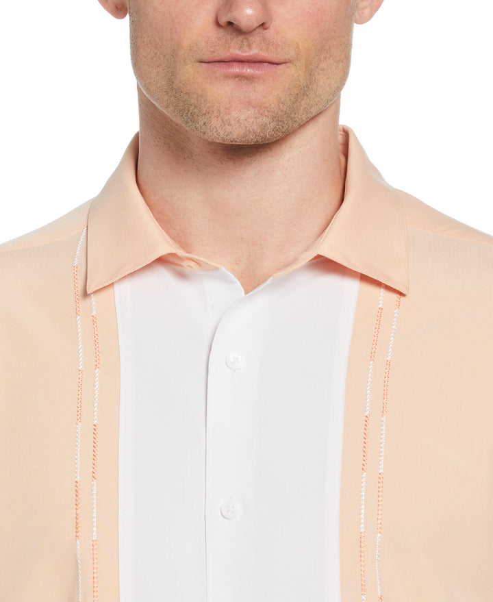 Color Block Print Shirt (Peach Nougat) 