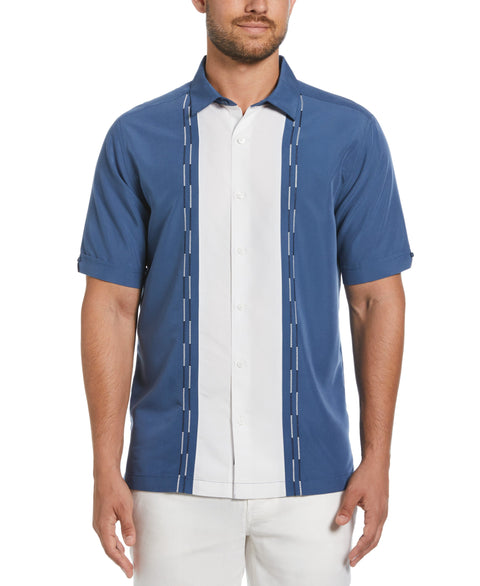 Color Block Embroidery Shirt (Ensign Blue) 