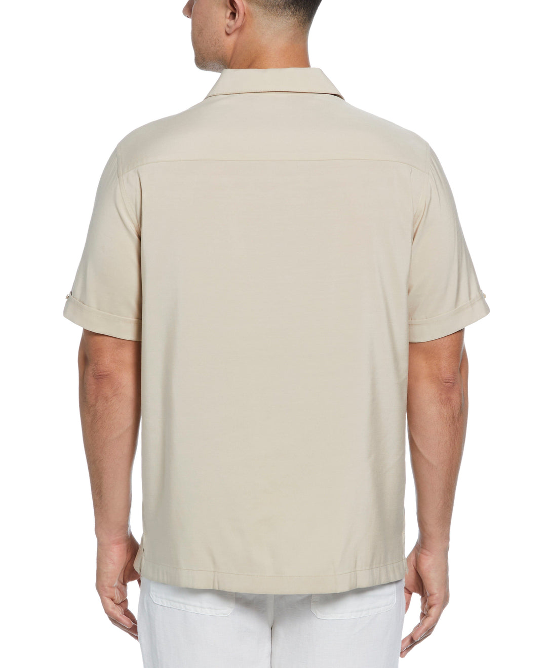 Contrast Panel Camp Collar Shirt (Irish Cream) 