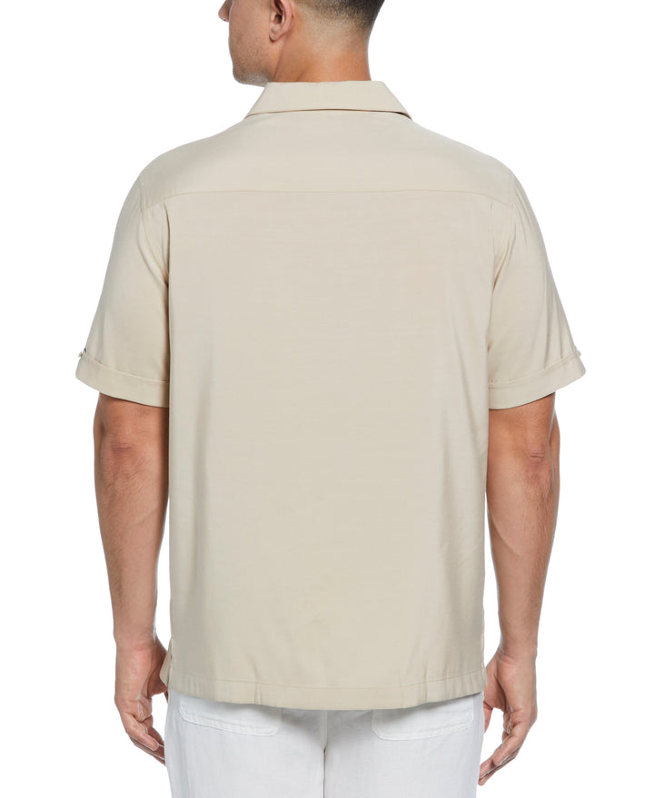 Contrast Panel Camp Collar Shirt (Irish Cream) 