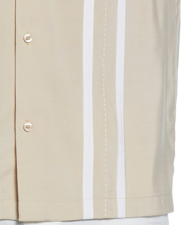 Contrast Panel Camp Collar Shirt (Irish Cream) 