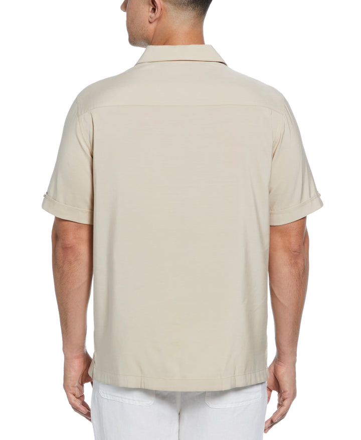 Contrast Panel Camp Collar Shirt (Irish Cream) 