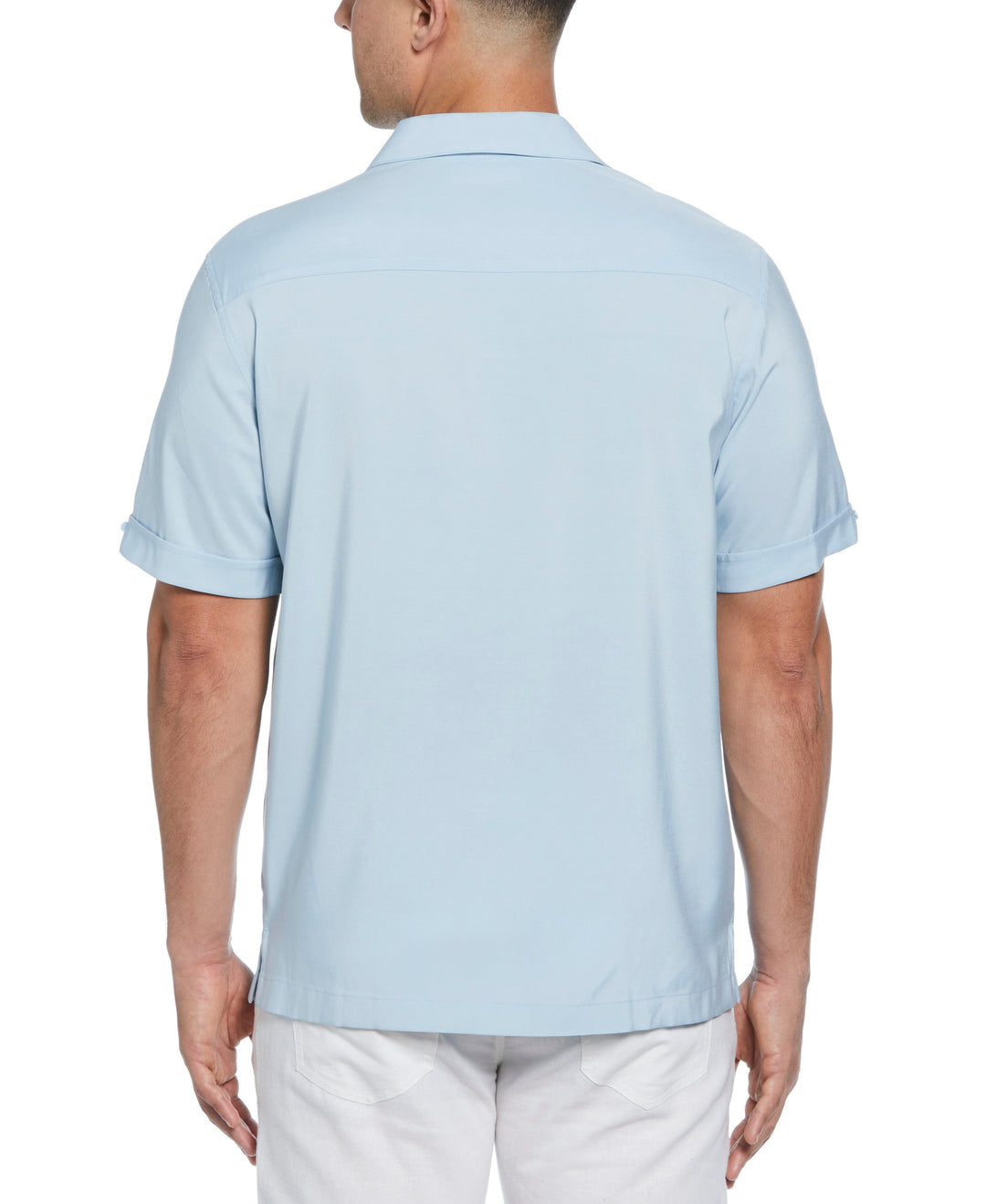 Contrast Panel Camp Collar Shirt (Dream Blue) 