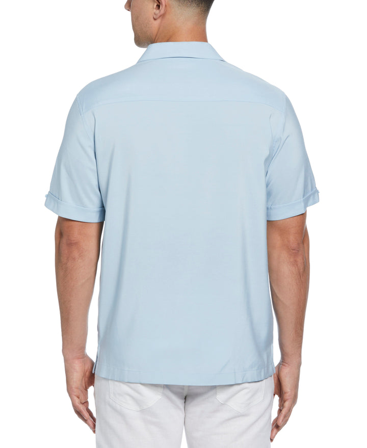 Contrast Panel Camp Collar Shirt (Dream Blue) 