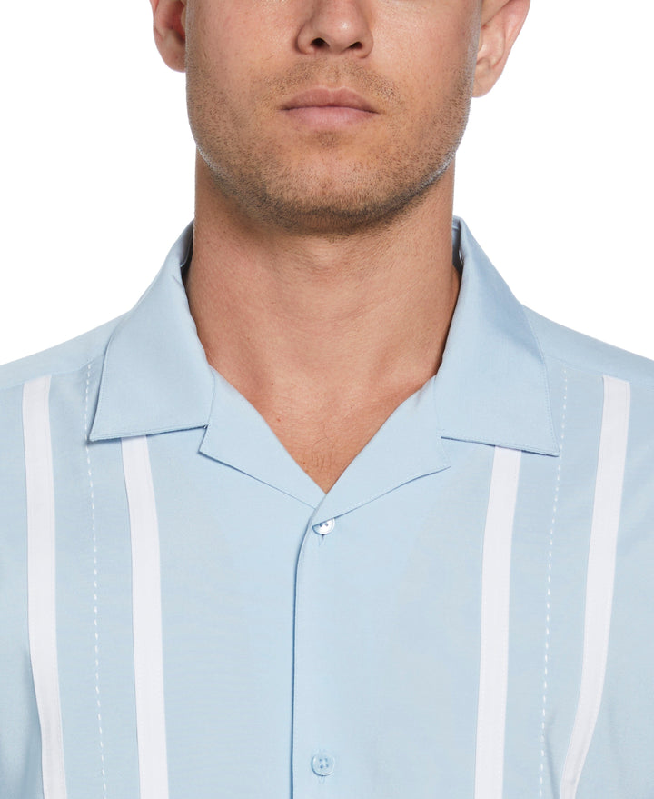 Contrast Panel Camp Collar Shirt (Dream Blue) 