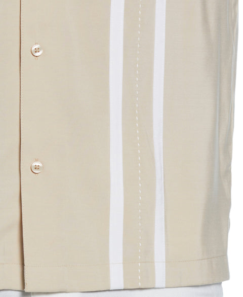 Contrast Panel Camp Collar Shirt (Irish Cream) 