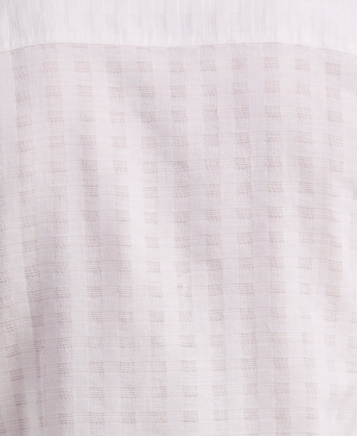 Cotton Blend Geo Embroidered Shirt (Brilliant White) 