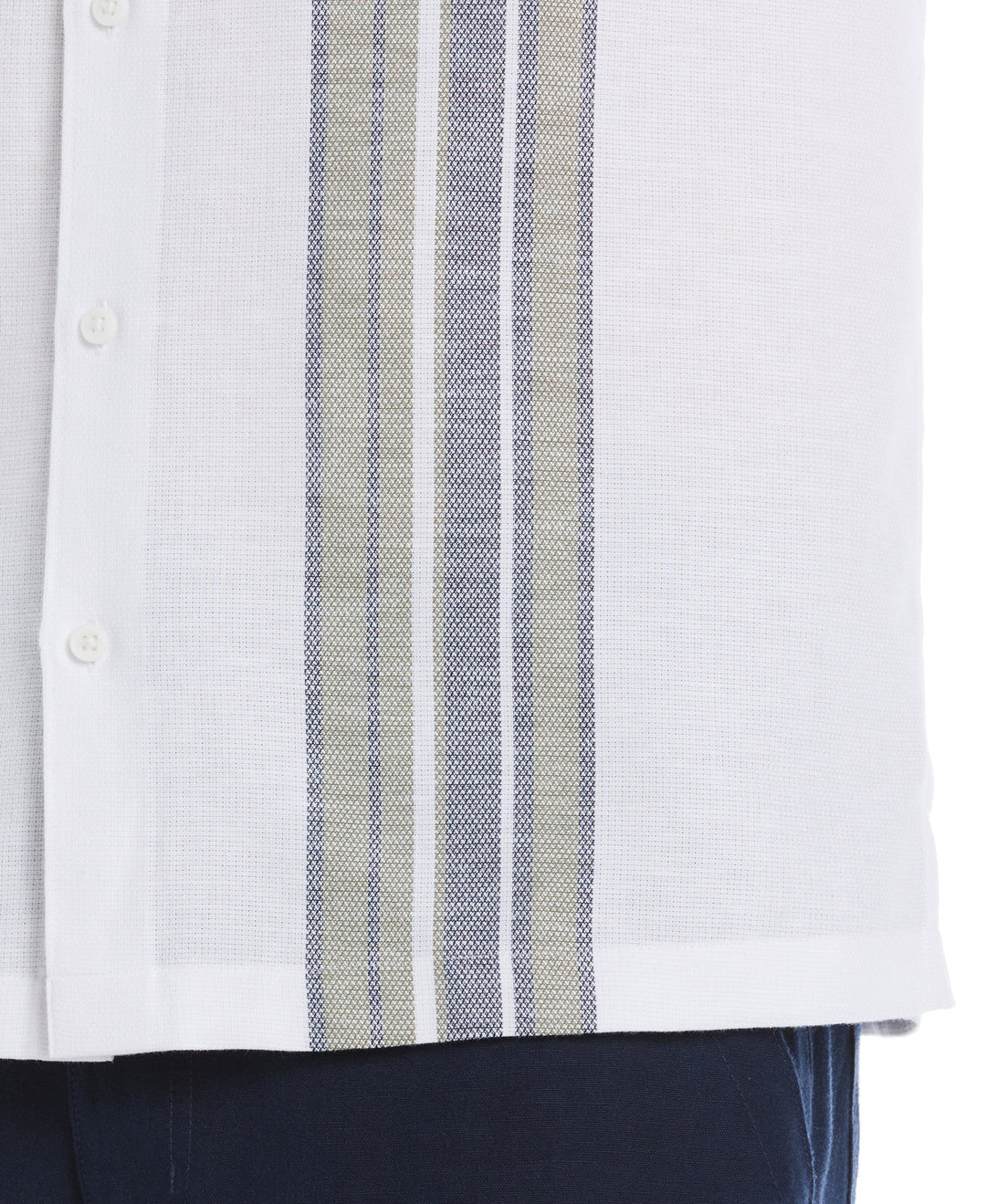 Cotton-Linen Blend Panel Shirt (Brilliant White) 