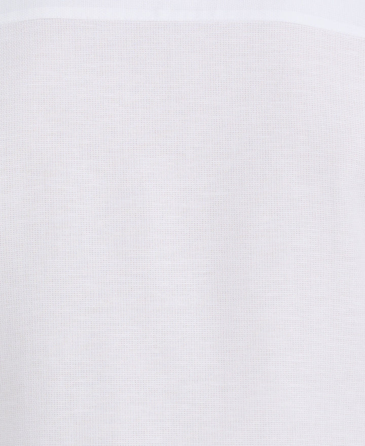 Cotton-Linen Blend Panel Shirt (Brilliant White) 