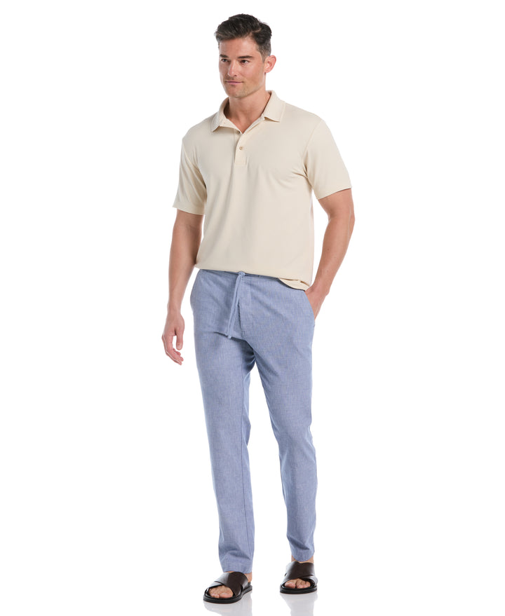 Cotton Linen Flat Front Pant (True Navy) 