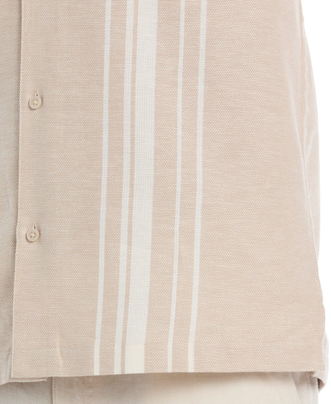 Cotton Linen Dobby Panel Shirt (Savannah Tan) 