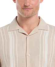 Cotton Linen Dobby Panel Shirt (Savannah Tan) 