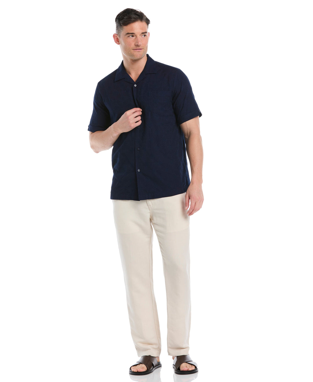Cotton Medallion Dobby Shirt (Dress Blues) 